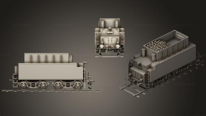 Автомобили и транспорт (Угольный тендер, CARS_0111) 3D модель для ЧПУ станка